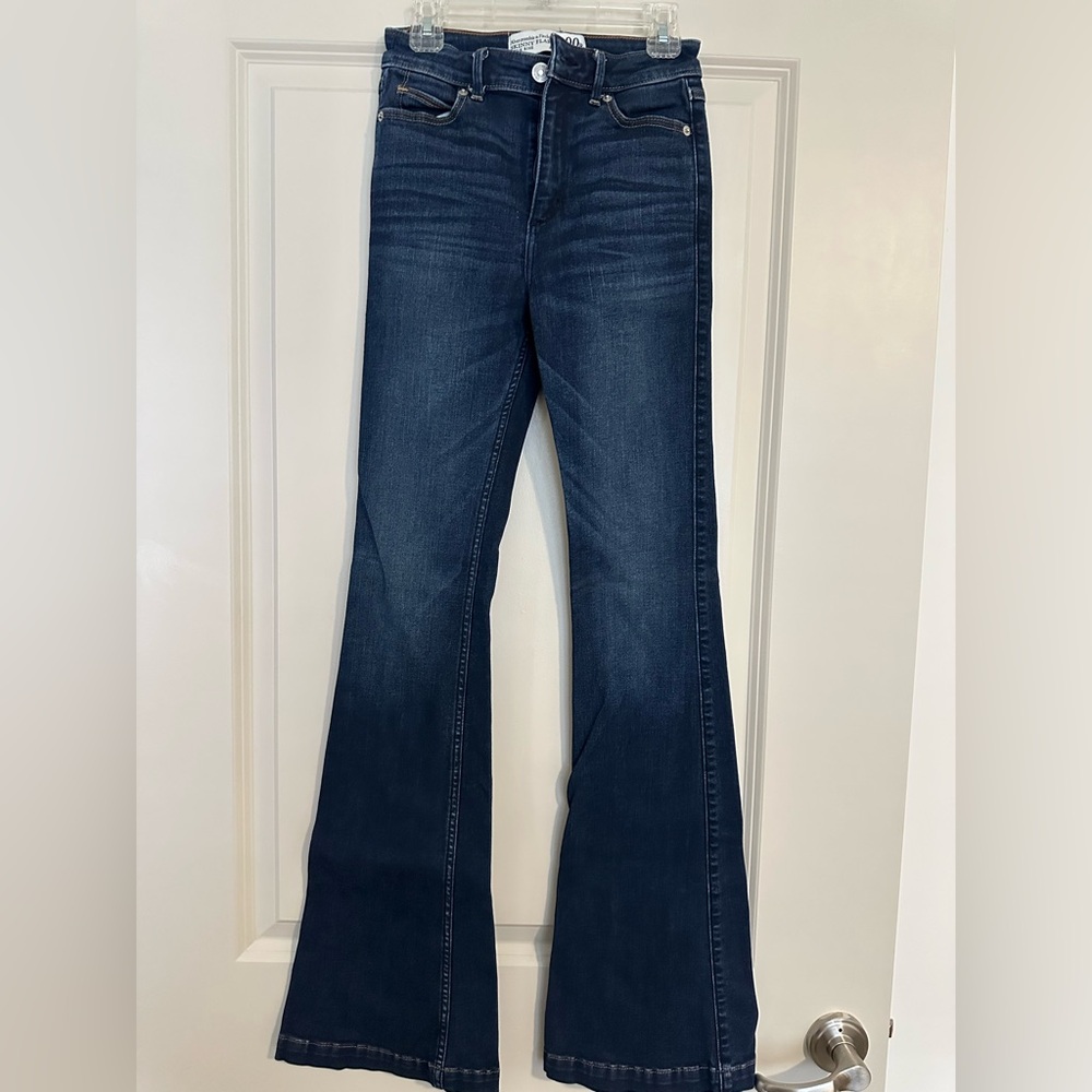 Abercrombie & Fitch Skinny Flare Wide Leg Jeans with High Waist